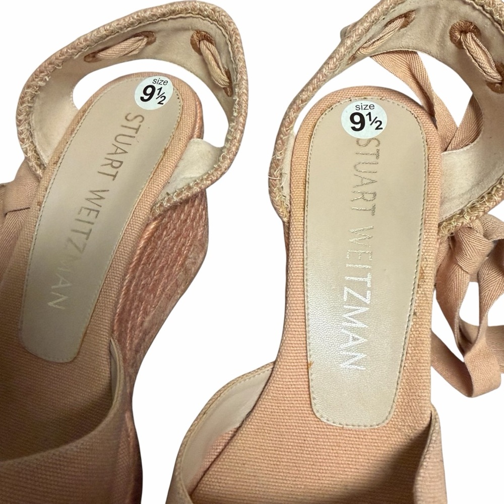 Stuart Weitzman Marguerita Canvas Wedge‎ Sandal - Picture 4 of 11